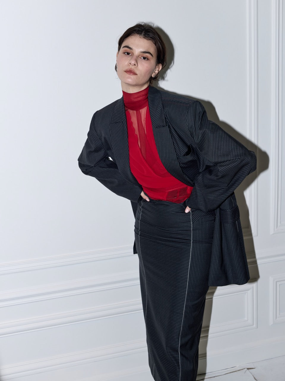 LEONA Skirt Pinstripe Suiting