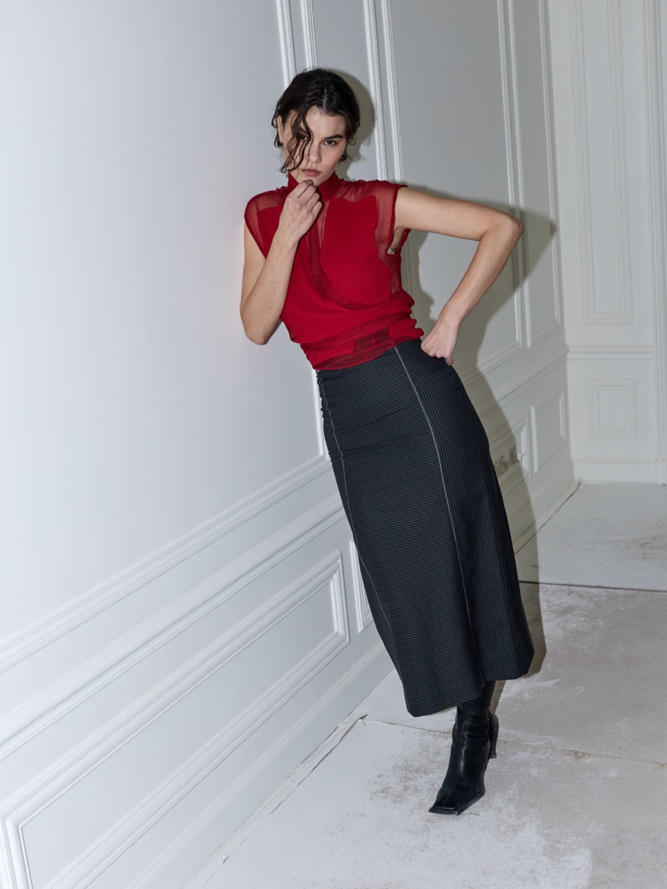 LEONA Skirt Pinstripe Suiting