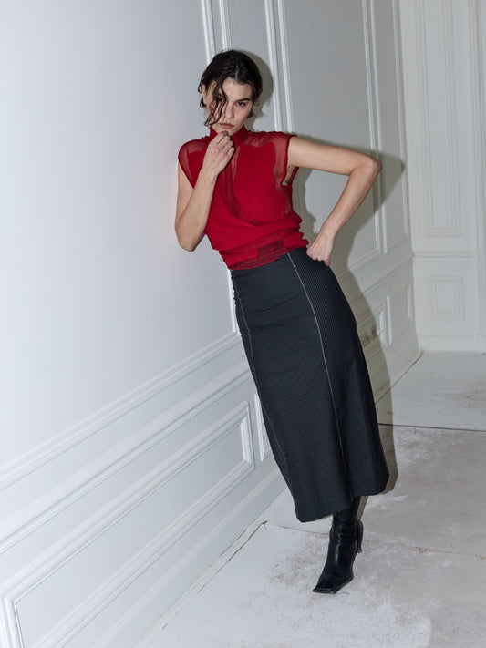 LEONA Skirt Pinstripe Suiting