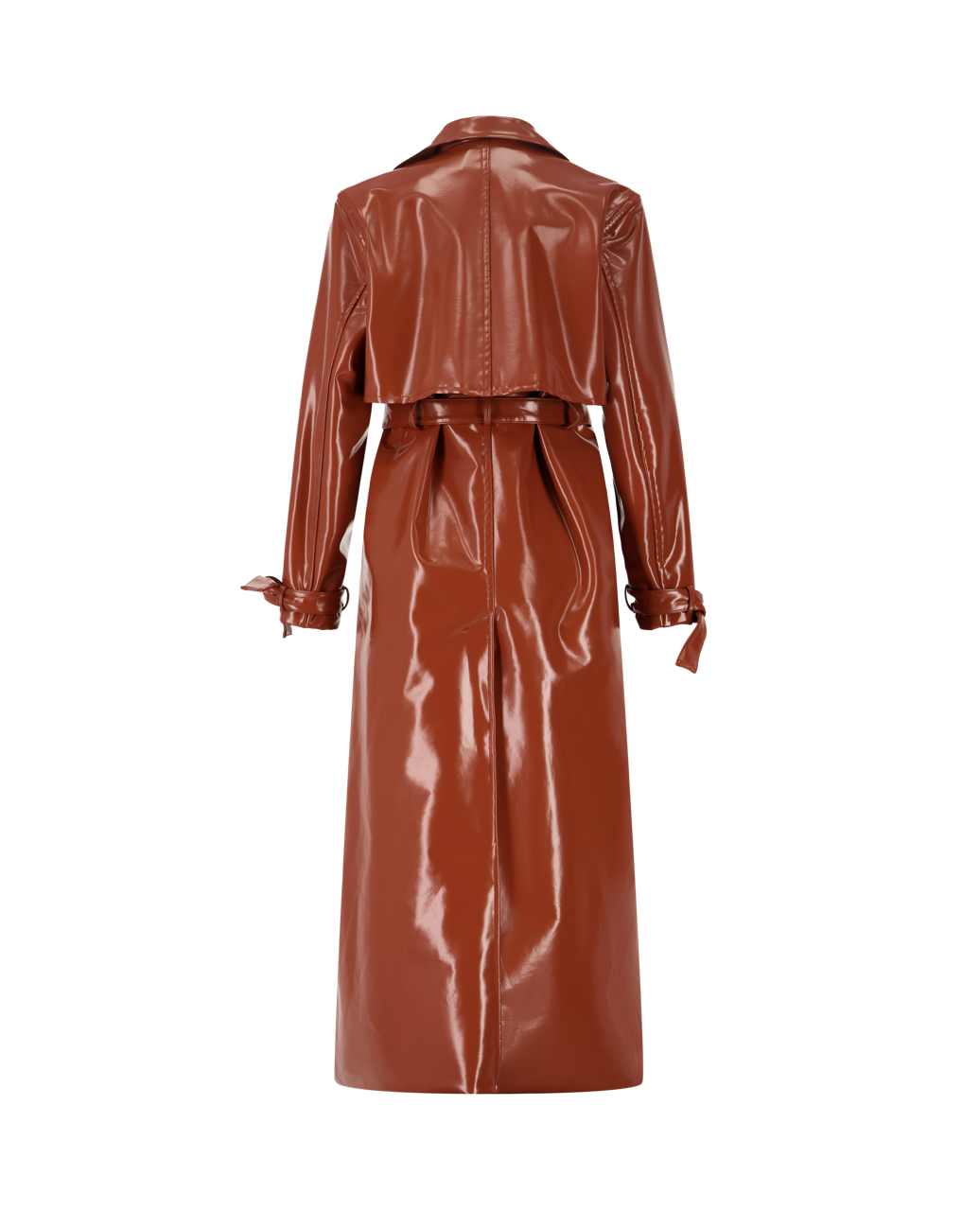 APPOLO FAKE LAMBSKIN LEATHER TRENCH