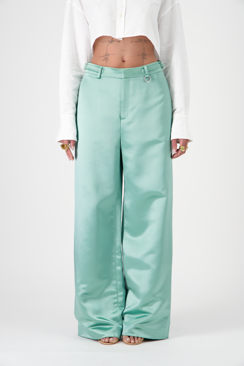 GEORGIO Pants Textured Silk Crepe