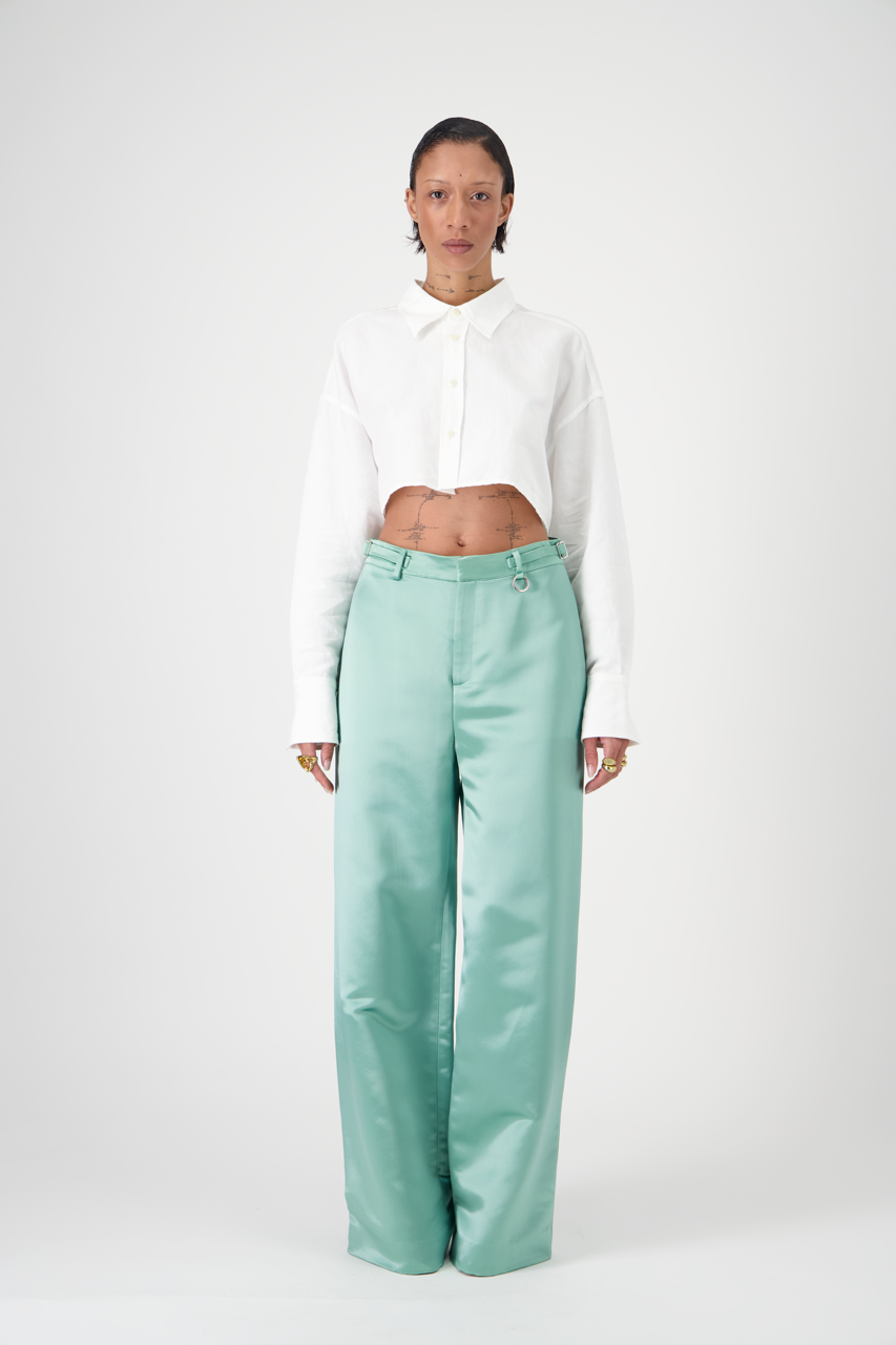 GEORGIO Pants Textured Silk Crepe