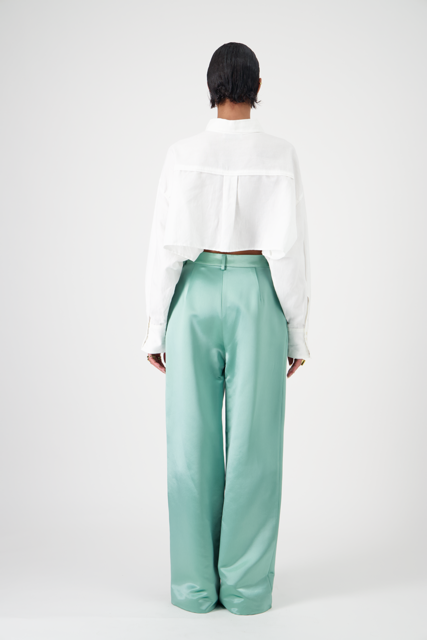 GEORGIO Pants Textured Silk Crepe