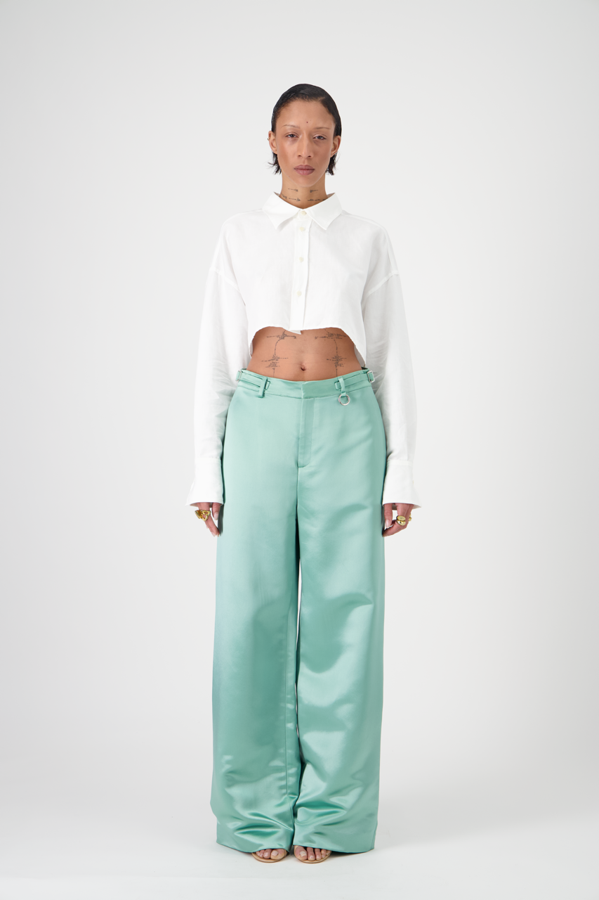 GEORGIO Pants Textured Silk Crepe
