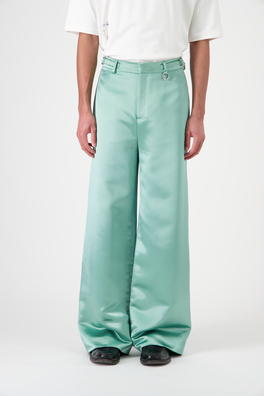 GEORGIO Pants Textured Silk Crepe