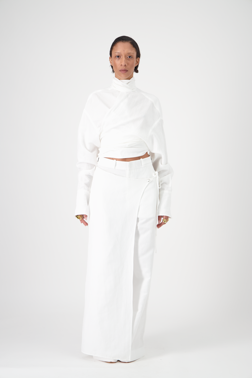 SAIL Pants Textured Cotton & Linen Canvas