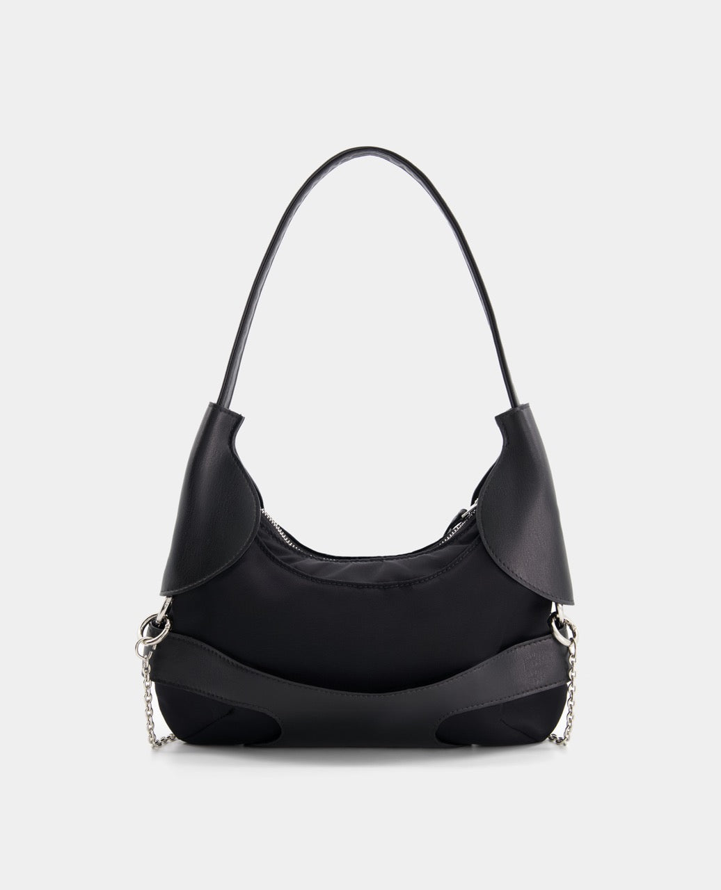 CULOTTE bag in black, mid-length handle, Alter Designs signature accessory, back view