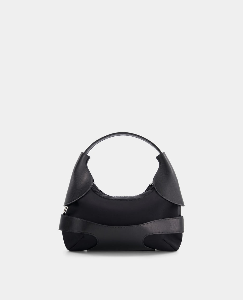 CULOTTE bag in black, short-length handle, Alter Designs signature accessory, back view