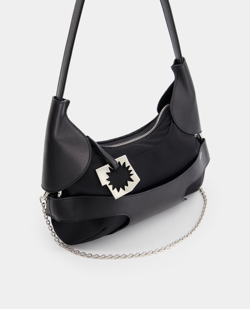 CULOTTE bag in black, mid-length handle, Alter Designs signature accessory