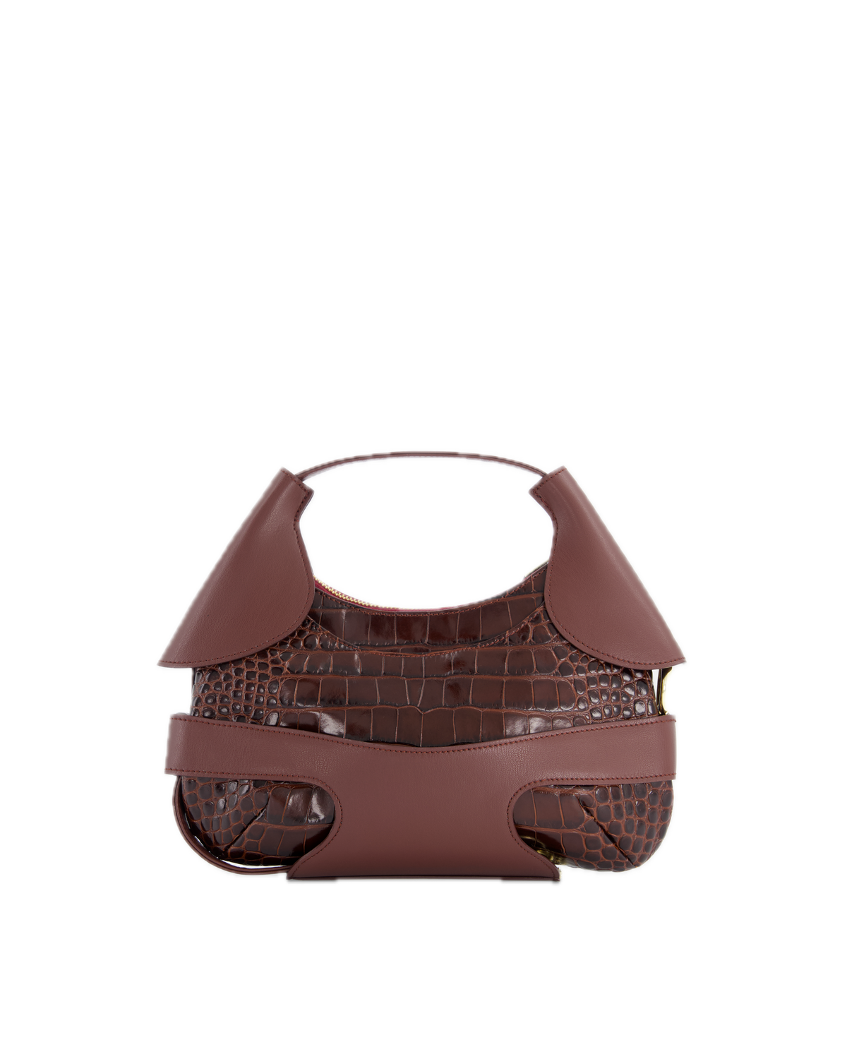 CULOTTE bag in leather, short-length handle, Alter Designs signature accessory, back view
