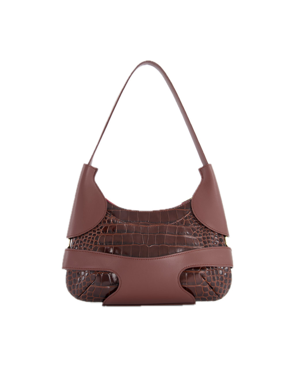 CULOTTE bag in leather, short-length handle, Alter Designs signature accessory, back view