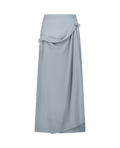 LENNA silk crêpe high-waisted mid-length skirt, front view