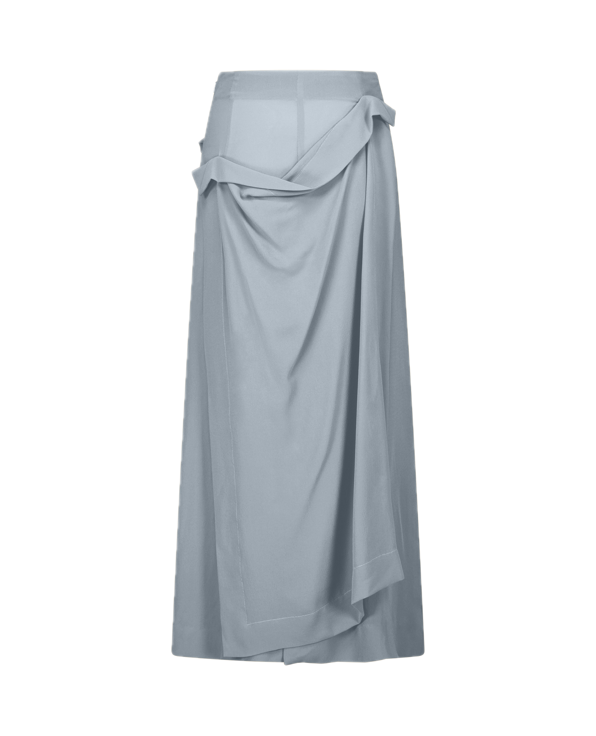 LENNA silk crêpe high-waisted mid-length skirt, back view