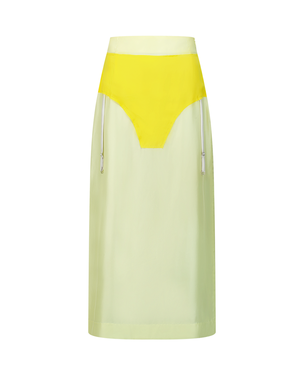 LENNA silk patchwork high-waisted skirt, front view
