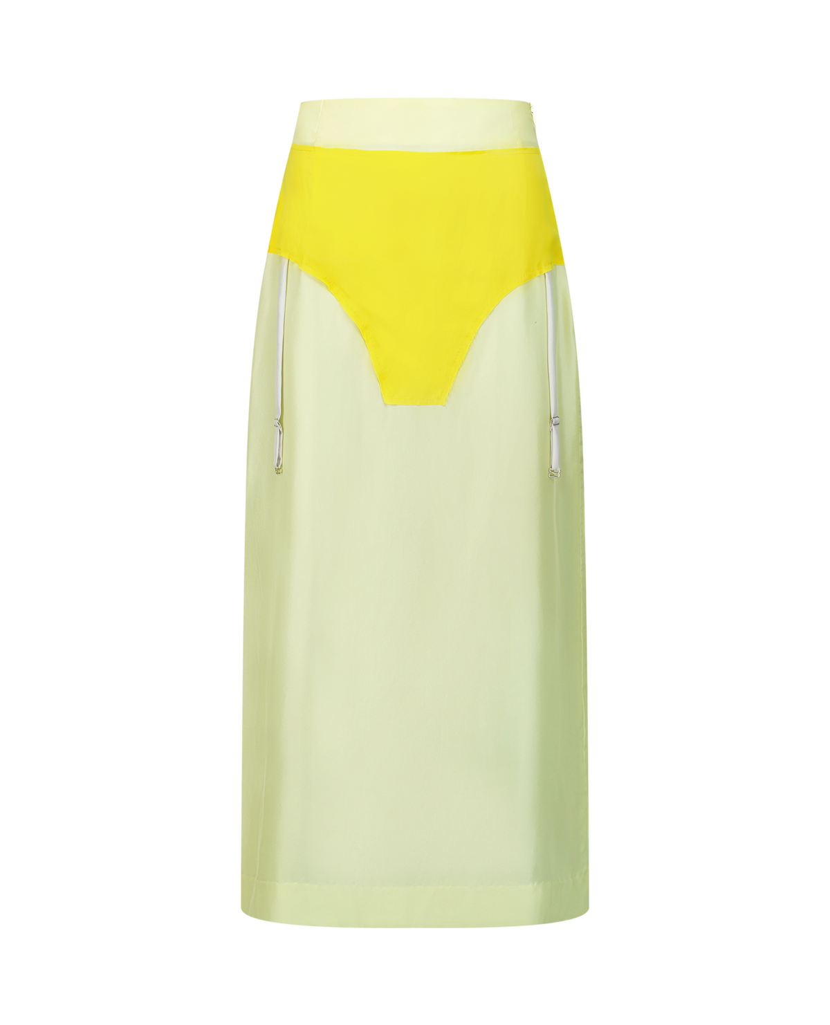 LENNA silk patchwork high-waisted skirt, front view