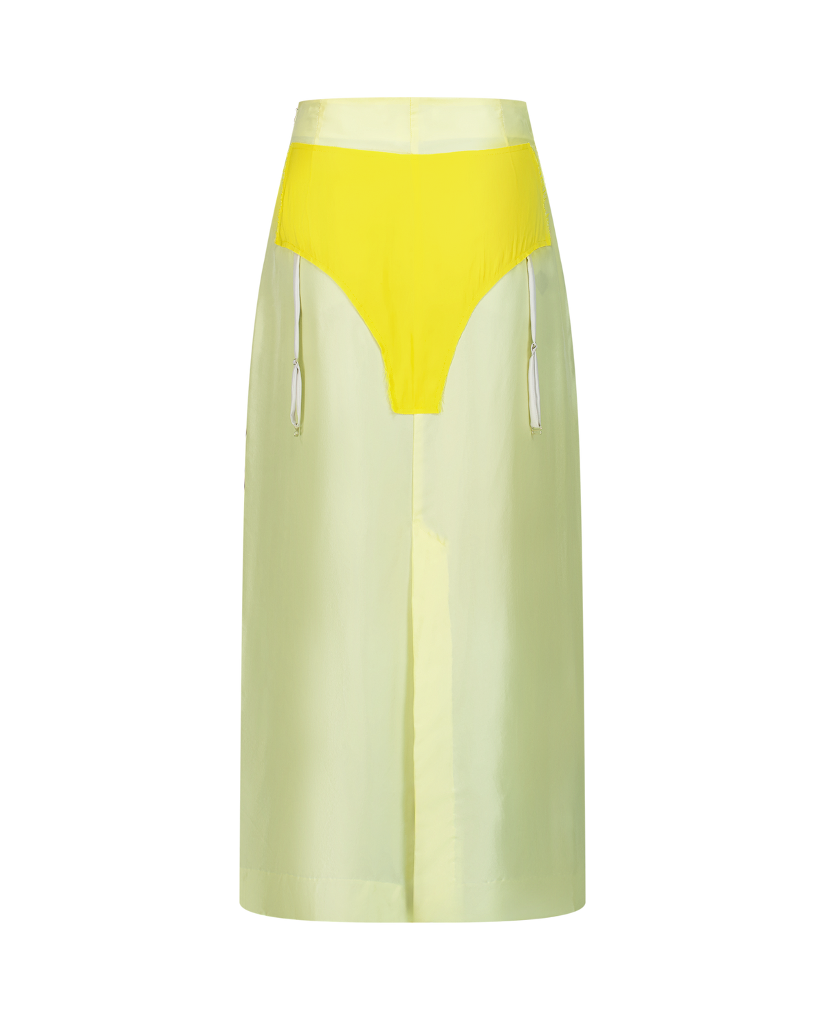 LENNA silk patchwork high-waisted skirt, back view