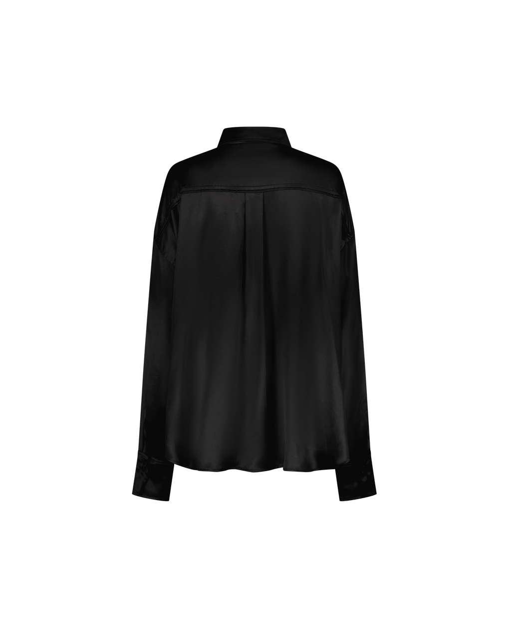 DOM oversized black silk shirt, back view