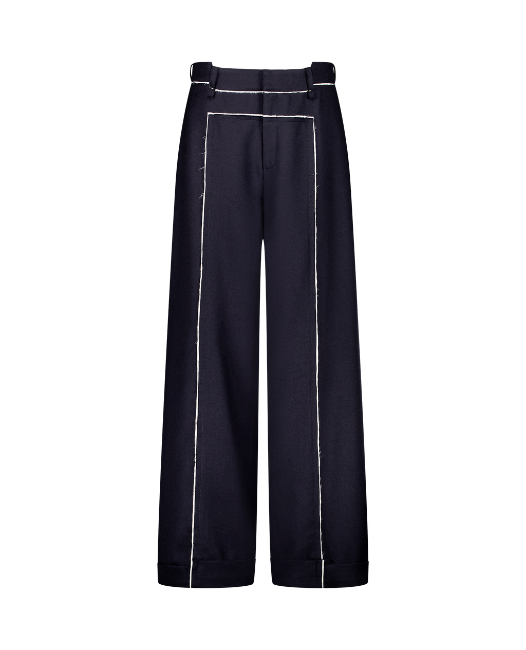 MALIN wool twill tailored trousers, front view 